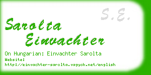 sarolta einvachter business card